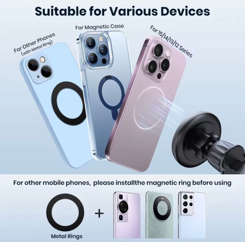 Support Téléphone Magnétique TOPK pour Voiture-Fixation Grill d'Aération