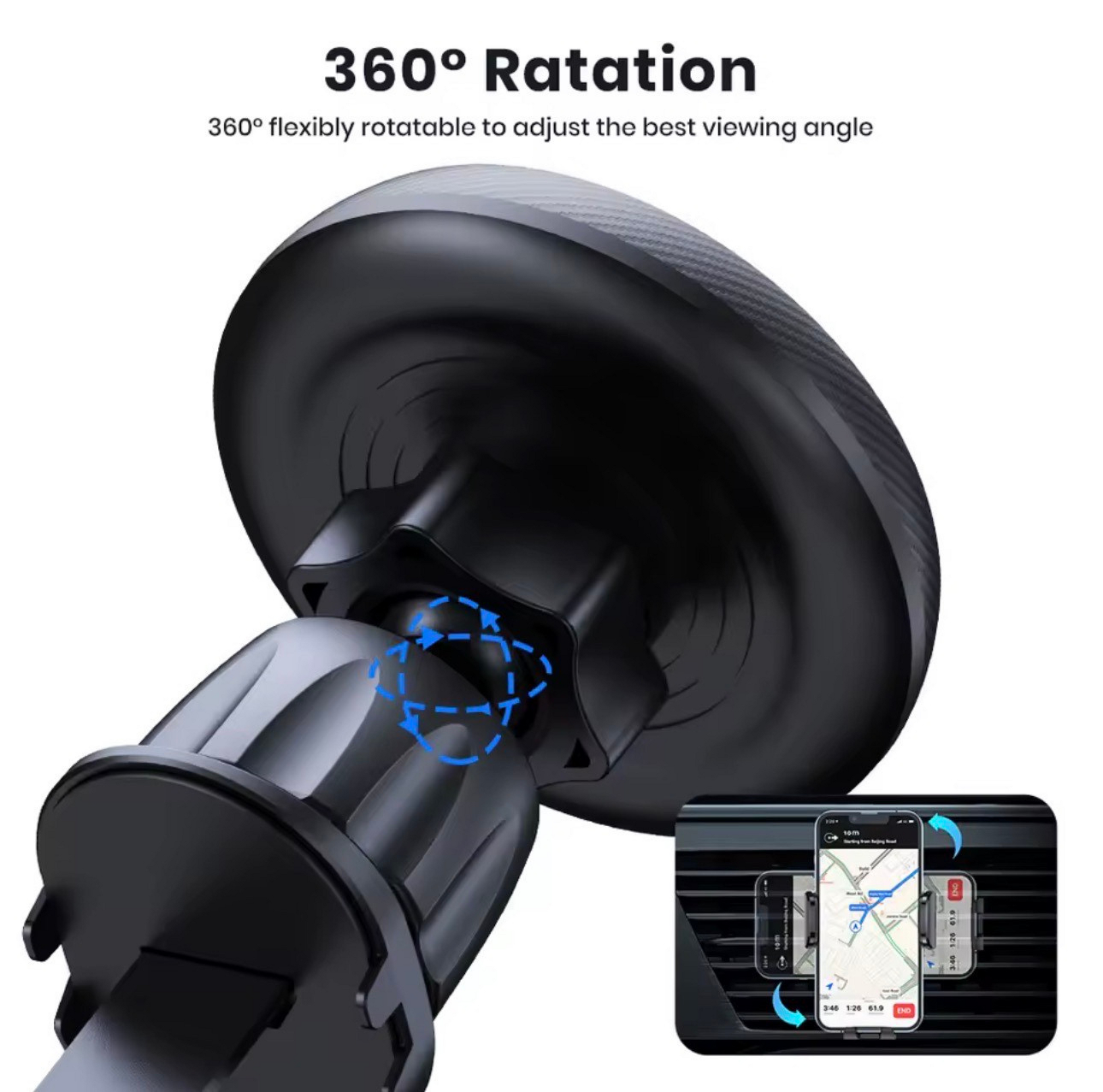 Support Téléphone Magnétique TOPK pour Voiture-Fixation Grill d'Aération