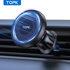 Support Téléphone Magnétique TOPK pour Voiture-Fixation Grill d'Aération